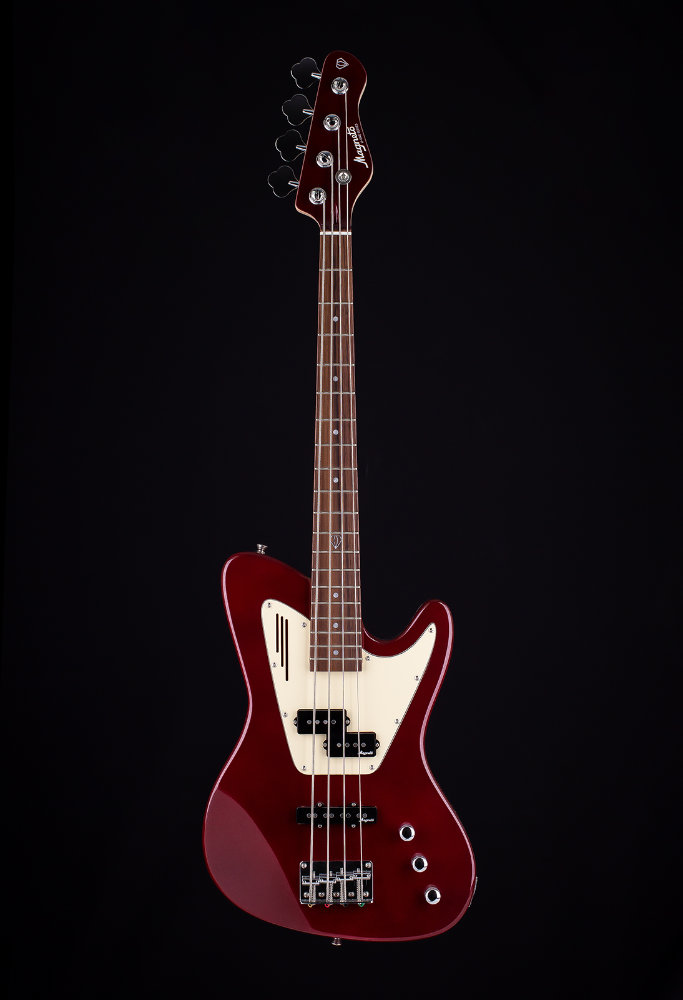 Magneto Guitars, Ruby Bass, Short-Scale, Metallic Red - Image 10