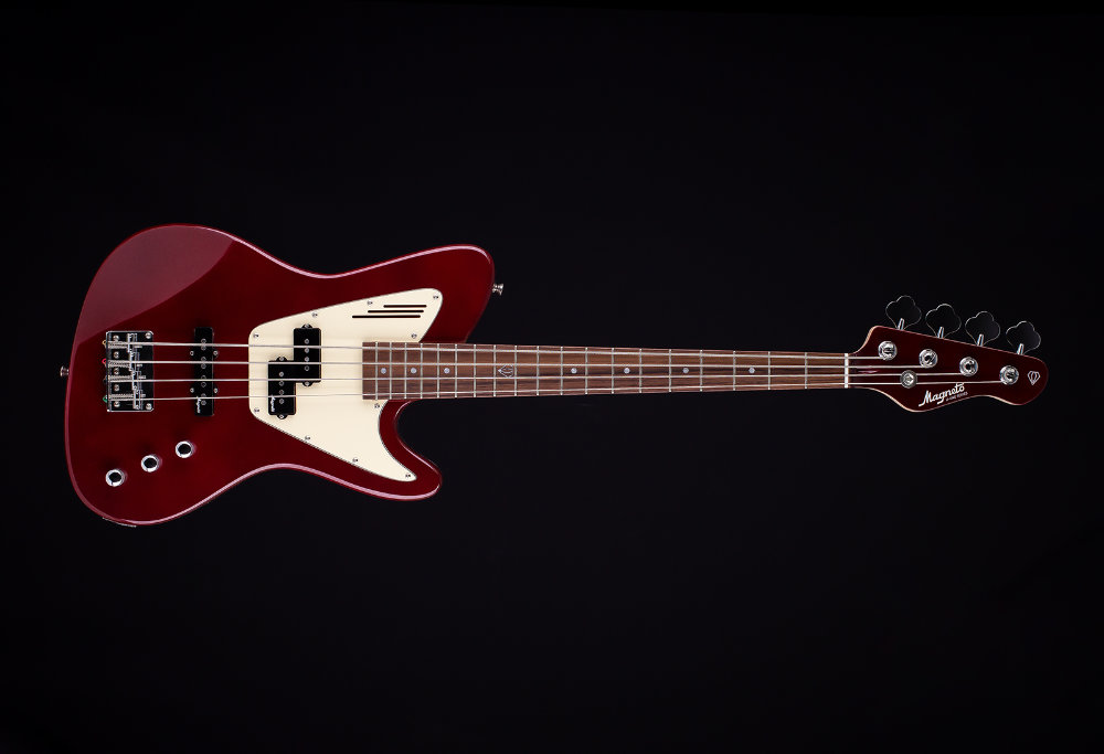 Magneto Guitars, Ruby Bass, Short-Scale, Metallic Red - Image 2
